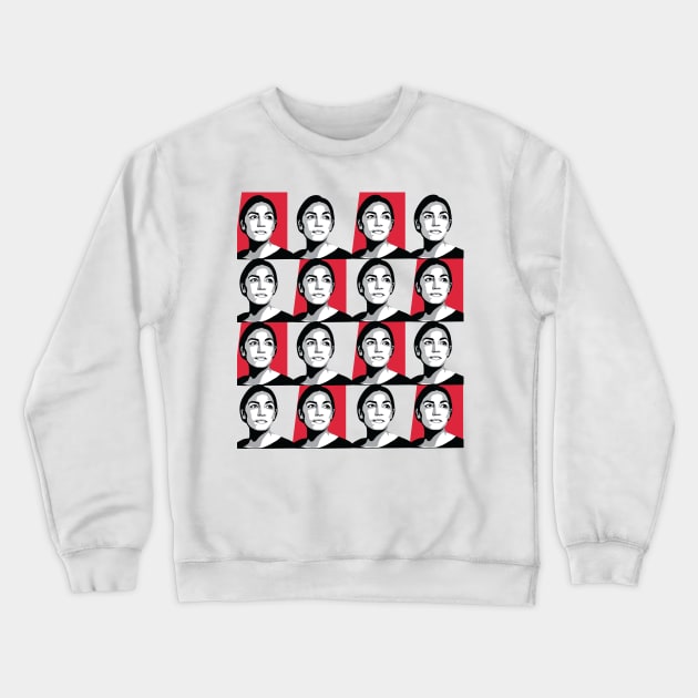 Alexandria Ocasio-Cortez AOC Red Pattern Crewneck Sweatshirt by FemCards